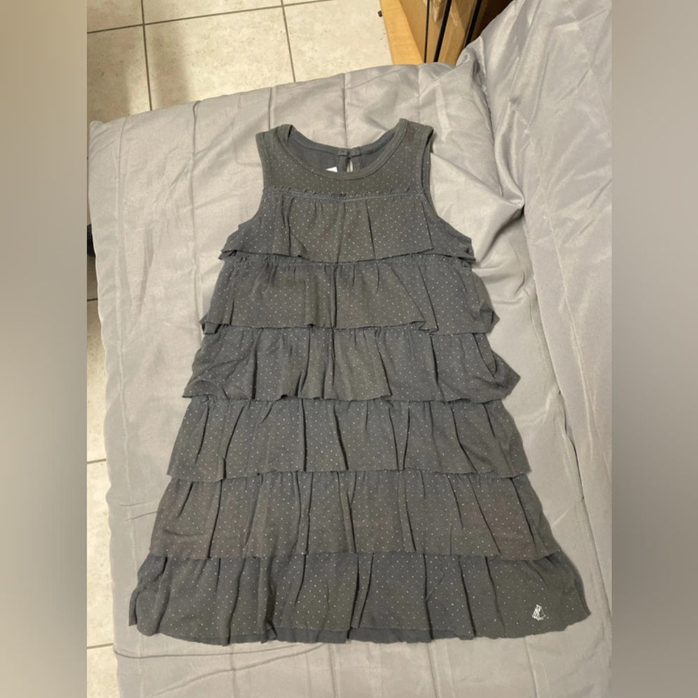 Gray Tiered Kids Dress